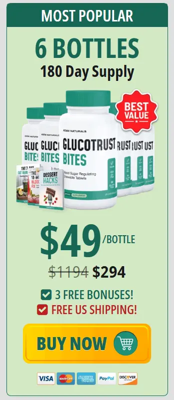 glucotrust bites 6 Bottles – Official Website Bundle with Free Shipping